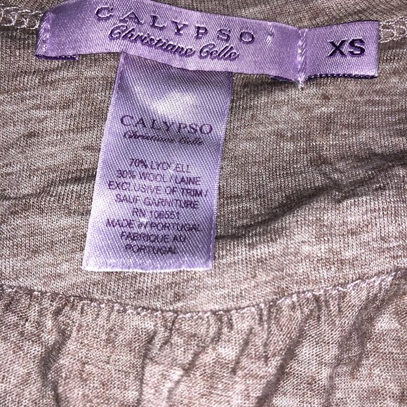 Calypso St. Barth's khaki jersey knit tie top XS - Picture 2 of 4